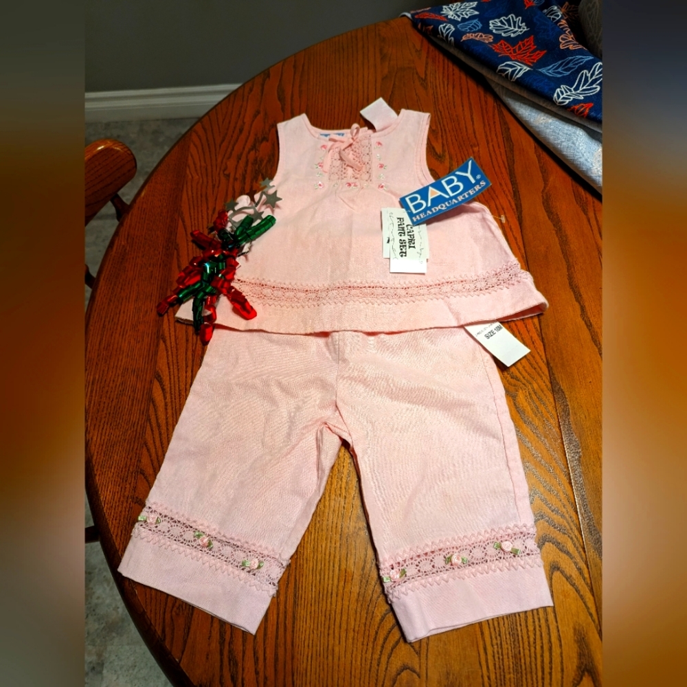 Baby Headquarters Capri Set. Linen Blend. Size 18 Months